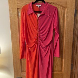 Never Fully Dressed Orange and Pink Color Block Dress Size 12